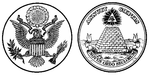 The obverse and reverse of the Great Seal of the United States of America